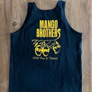 Gildan Black Tank Top with Yellow Print